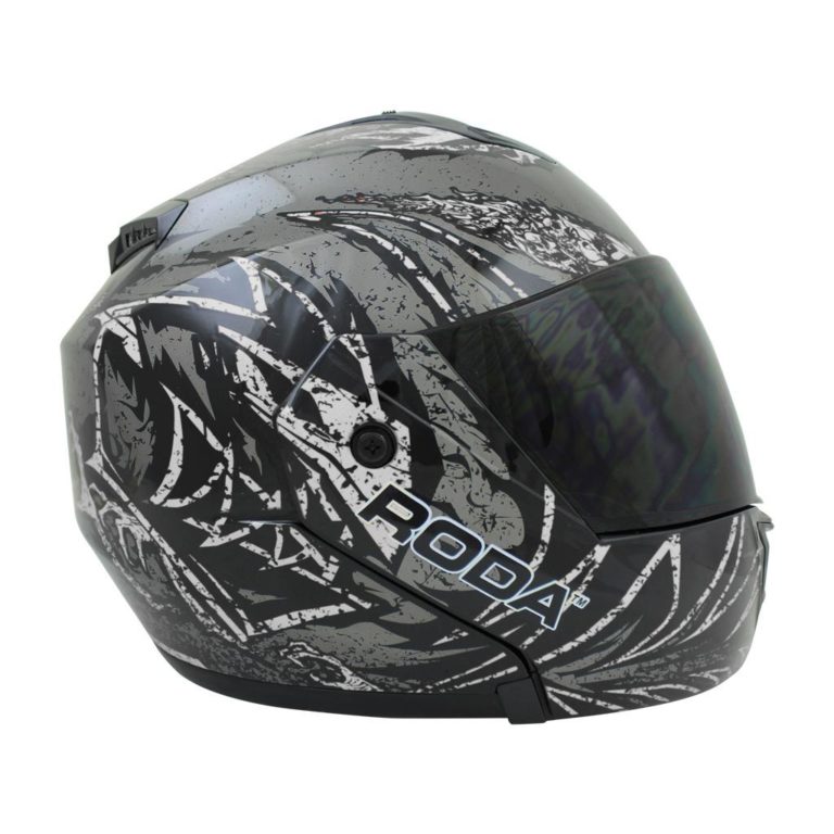 CASCO RODA REVENGE NEGRO DIABLO ROJO MICA HUMO ABATIBLE SVS SUPERMOTO